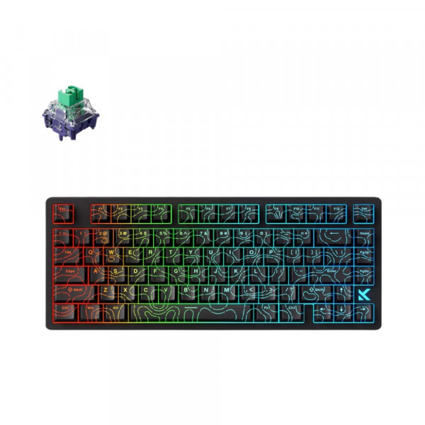 Bàn phím gaming Mchose Hall Effect Jet 75 Black Topographic Kailh Magnetic God Switch