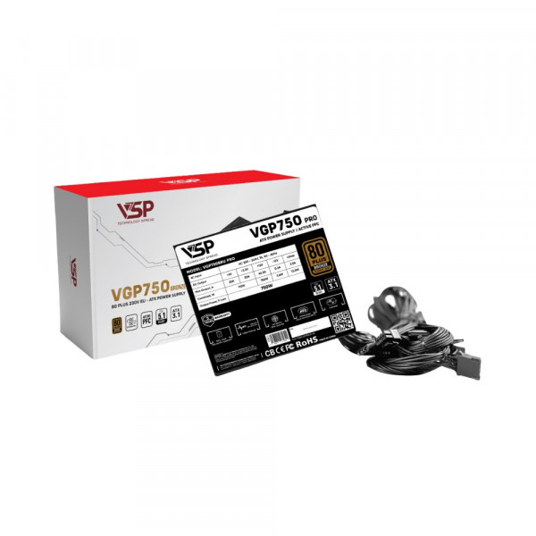 Nguồn máy tính VSP VGP750BRU PRO 750W 80 Plus Bronze