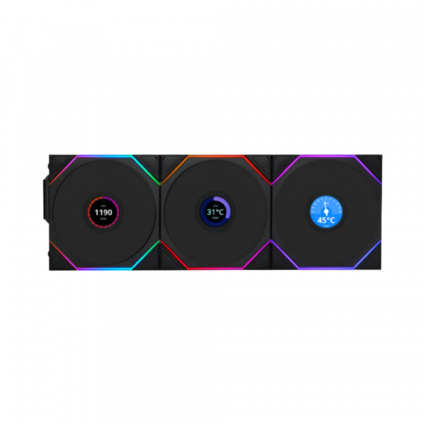 Bộ 3 Fancase Lian Li UNI FAN TL Flex LCD 120 Reverse Black