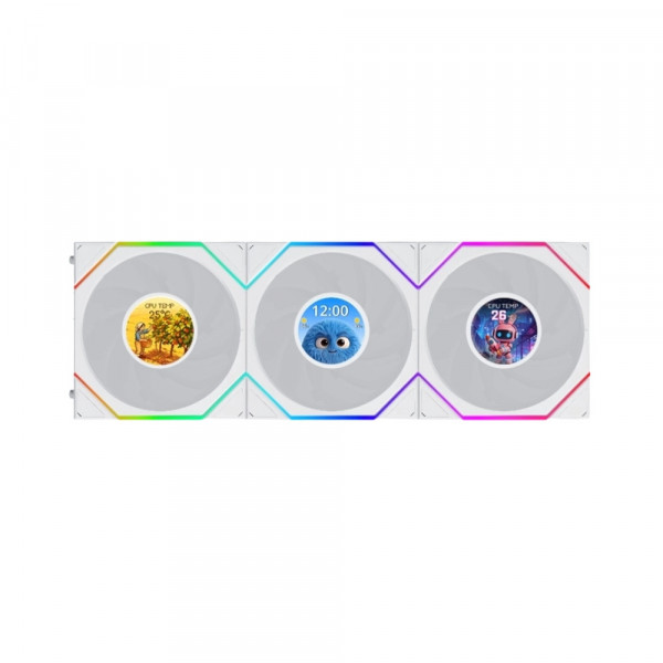Bộ 3 Fancase Lian Li UNI FAN TL Flex LCD 120 Reverse White