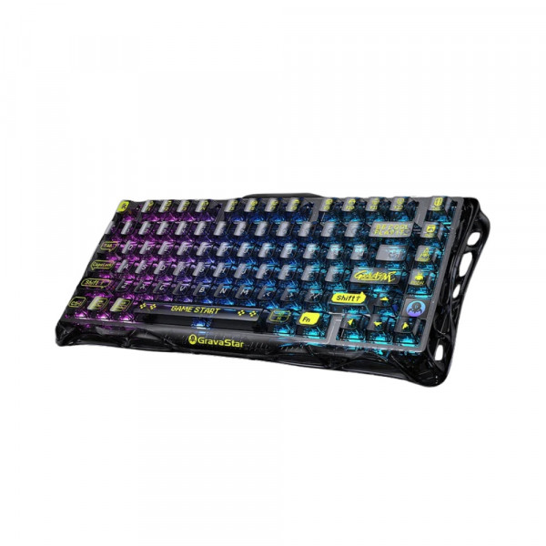 Bàn phím cơ GravaStar Mercury K1 Lite Transparent Black