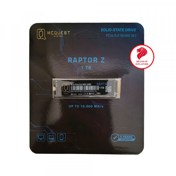 Ổ cứng SSD McQuest Raptor Z 1TB M.2 NVMe PCIe Gen 5x4
