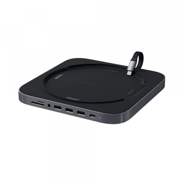 Đế Kiêm Hub Satechi Type-C Aluminum Stand & Hub For Mac Mini/Studio 7in1 ST-ABHFS