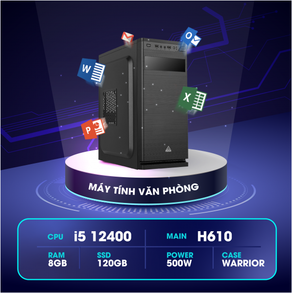 Bộ PC MGVP04 | Core i5-12400 | 8GB RAM | Main H610 | 120GB SSD | Hàng chính hãng