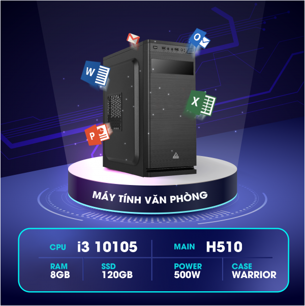 Bộ PC MGVP01 | Core i3-10105 | 8GB RAM | Main H510 | 120GB SSD | Hàng chính hãng