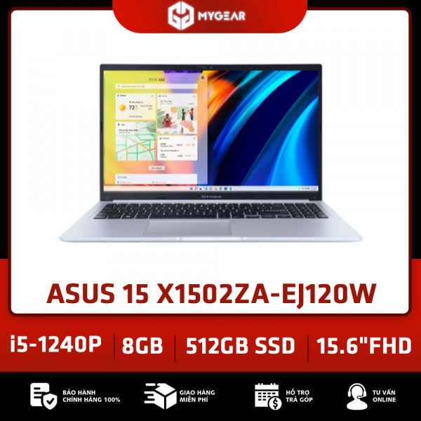 Máy tính xách tay ASUS Vivobook 15 X1502ZA-EJ120W Silver (Core i5-1240P / 8GB Ram / 512GB SSD / 15.6