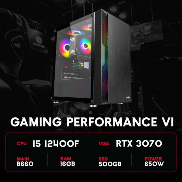 MG GAMING PERFORMANCE| Intel 5 12400F| RAM 16GB| 500GB SSD| RTX 3070| Mainboard B660 Wif|| 650W|
