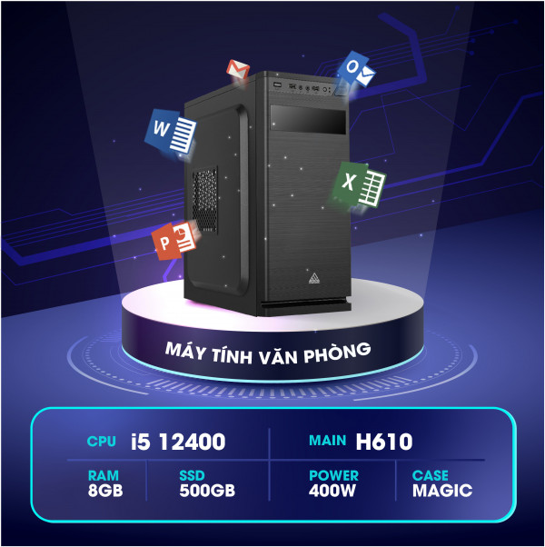 MG OFFICE 2  (i5 12400/ Mainboard H610/ 8GB RAM/ 500GB SSD/ 400W)