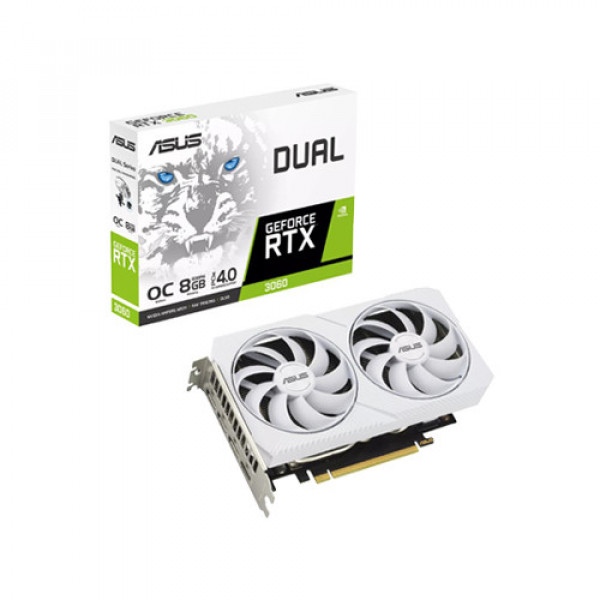 Card màn hình ASUS Dual GeForce RTX 3060 White OC Edition 12GB GDDR6 (DUAL-RTX3060-O12G-WHITE)