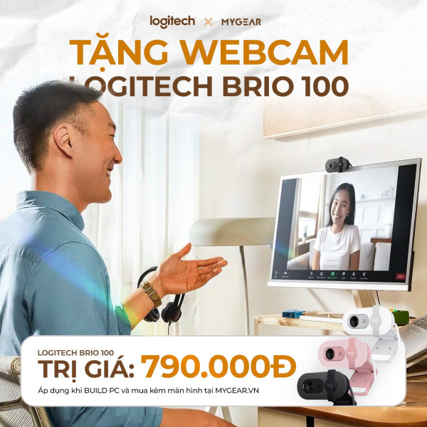 Tặng Webcam Brio 100 - Khi Build PC Kèm Màn Hình