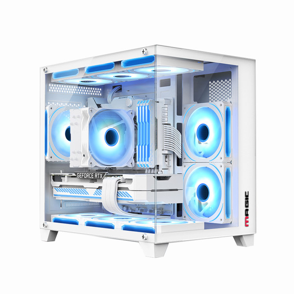 Vỏ Case Máy Tính MAGIC Aqua-M Ultra Plus White (M-ATX)