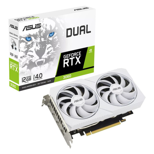 Card màn hình ASUS Dual GeForce RTX 3060 White Edition 12GB GDDR6 (DUAL-RTX3060-12G-WHITE)