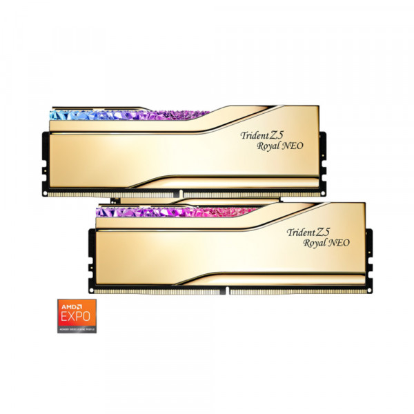 Ram DDR5 G.SKILL Trident Z5 Royal Neo RGB Gold 96GB (2x48GB) 6000MHz CL28 EXPO (F5-6000J2836F48GX2-TR5NS)