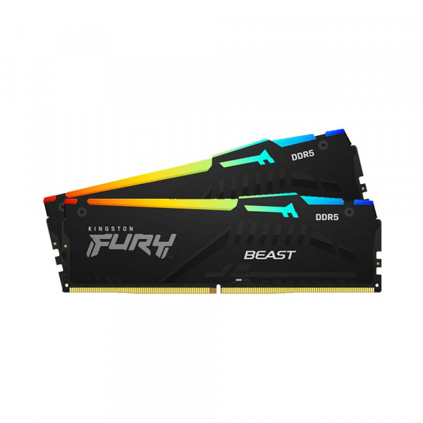 Ram DDR5 Kingston FURY Beast RGB 32GB (2 x 16GB) 6400MHz CL32 DIMM Kit (KF564C32BBAK2-32)