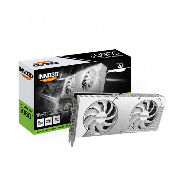 Card Màn Hình Inno3D GeForce RTX 5060 Ti 16G Twin X2 OC White