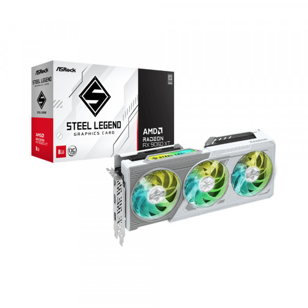 Card màn hình ASRock Radeon RX 9060 XT Steel Legend 8GB OC GDDR6