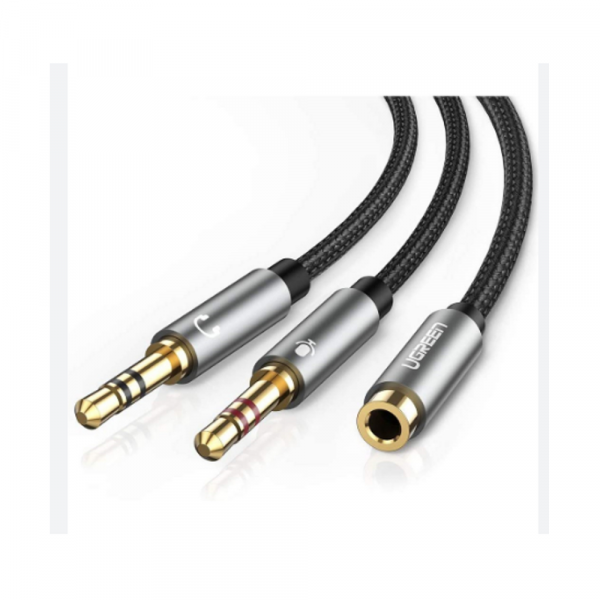 Cáp Audio 3.5mm Ugreen 20899 âm ra 2 đầu 3.5mm mạ vàng