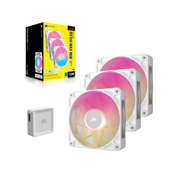 Bộ 3 Fancase Corsair iCUE LINK RX120 MAX RGB 120mm PWM White