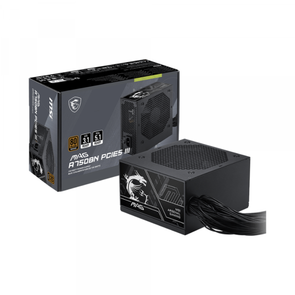 Nguồn máy tính MSI MAG A750BN PCIE5 III 750W 80 Plus Bronze
