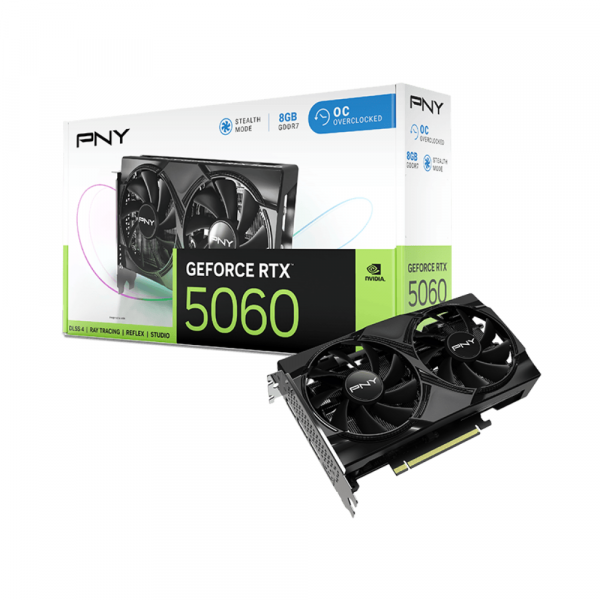 Card màn hình PNY GeForce RTX 5060 Dual Fan OC Edition 8GB GDDR7