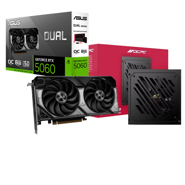 Combo ASUS Dual RTX 5060 OC Edition | Nguồn OCPC BZ750 750W 80 Plus Bronze