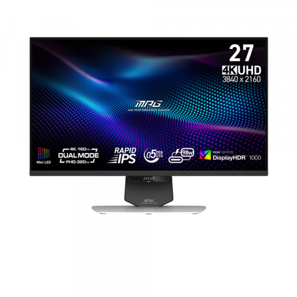 Màn hình Gaming MSI MPG 274URDFW E16M 27 inch 4K 160Hz/320Hz 0.5ms Rapid IPS Mini LED DisplayHDR 1000