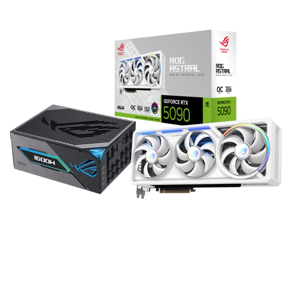 Combo ASUS ROG Astral RTX 5090 32GB White OC Edition  | Nguồn ASUS ROG THOR 1600T3 1600W 80 Plus Titanium