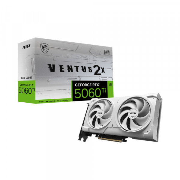 Card màn hình MSI GeForce RTX 5060 Ti 16GB GDDR7 VENTUS 2X OC WHITE PLUS