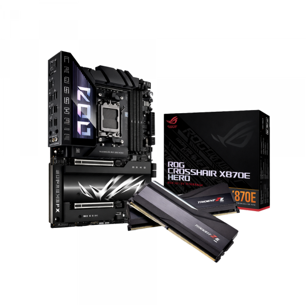 Combo Mainboard ASUS ROG CROSSHAIR X870E HERO DDR5 | Ram PC G.Skill Trident Z5 RGB 64GB 6000MHz DDR5