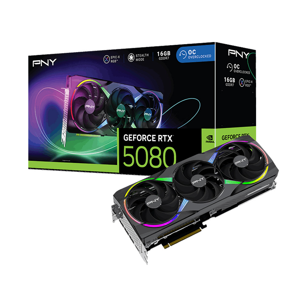 Card Màn Hình PNY GeForce RTX 5080 ARGB EPIC-X RGB OC 16GB