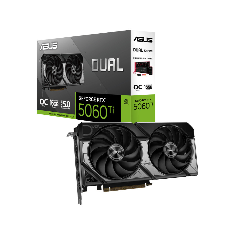 Card màn hình ASUS Dual GeForce RTX 5060 Ti 16GB GDDR7 OC Edition